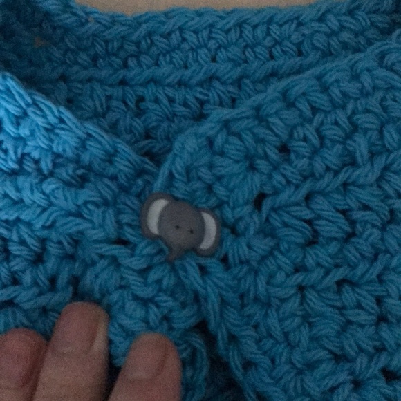 Handmade elephant baby sweater hat and blanket - Picture 3 of 6